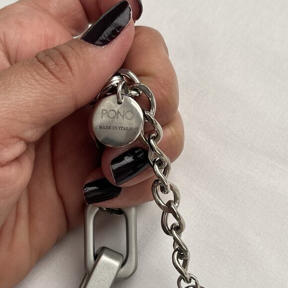 Pono Grazia Barile Necklace by Joan G Silver Italian resin link Statement piece - Picture 7 of 10